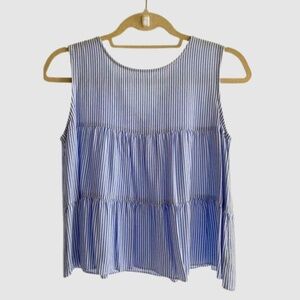 Design Lab Blue/White Striped Top